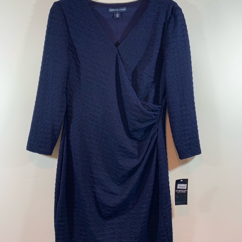 NWT Navy Blue American Living Wrap Dress